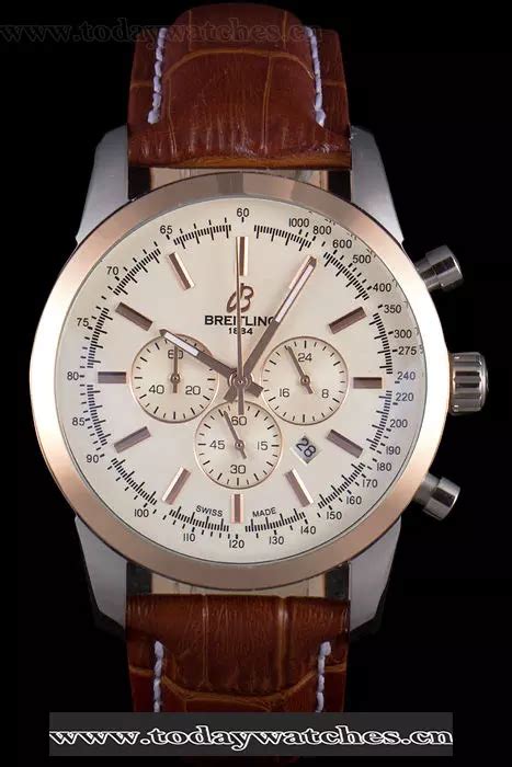 breitling transocean white dial brown leather strap|Breitling Transocean watch reviews.